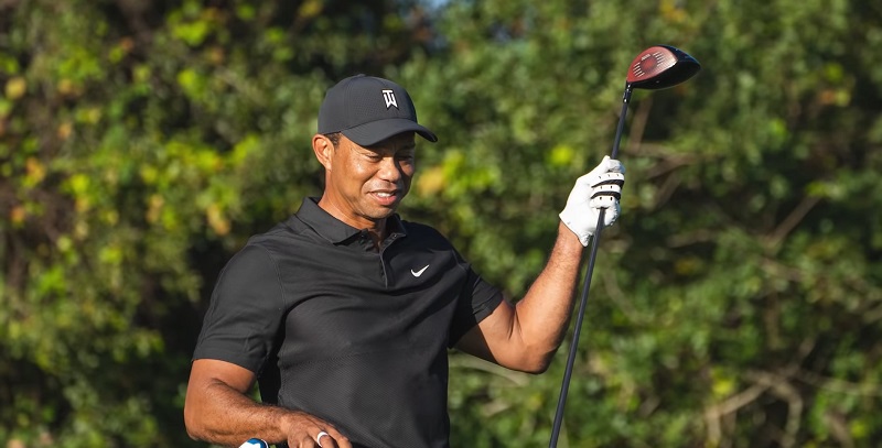 Tiger Woods with his TaylorMade Stealth Plus